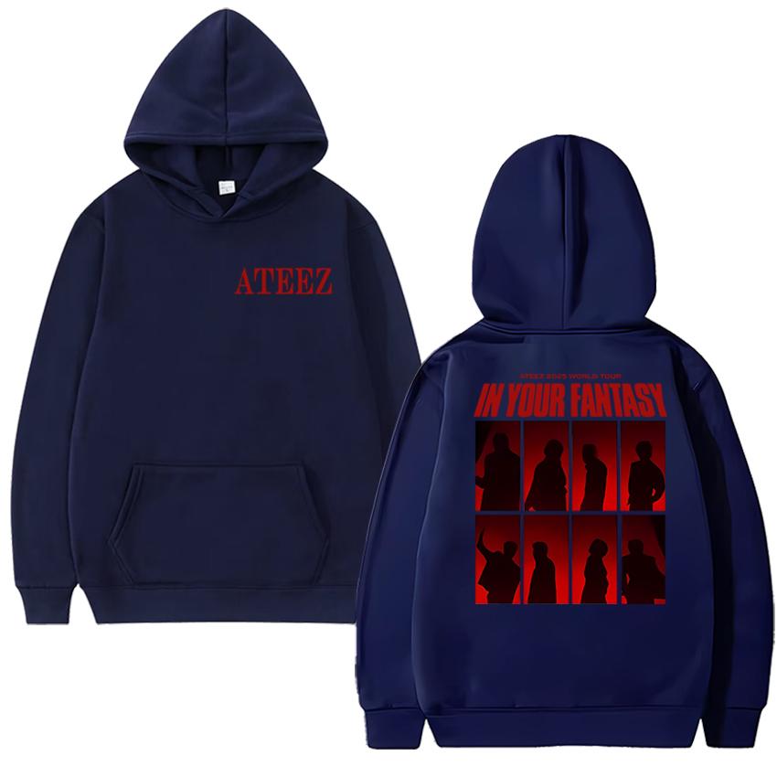 

Korea ATEEZ World Tour 2025 Double Sided printed New Hoodie Men women fashion Y2k Sweatshirt Unisex Fleece Long sleeve pullovers 3XL