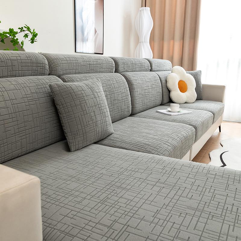 Jacquard Sectional Couch Covers, Wear Resistant Stretch Sofa Seat Covers,Anti-Slip,Furniture Protector Sofa Slipcovers For Pets