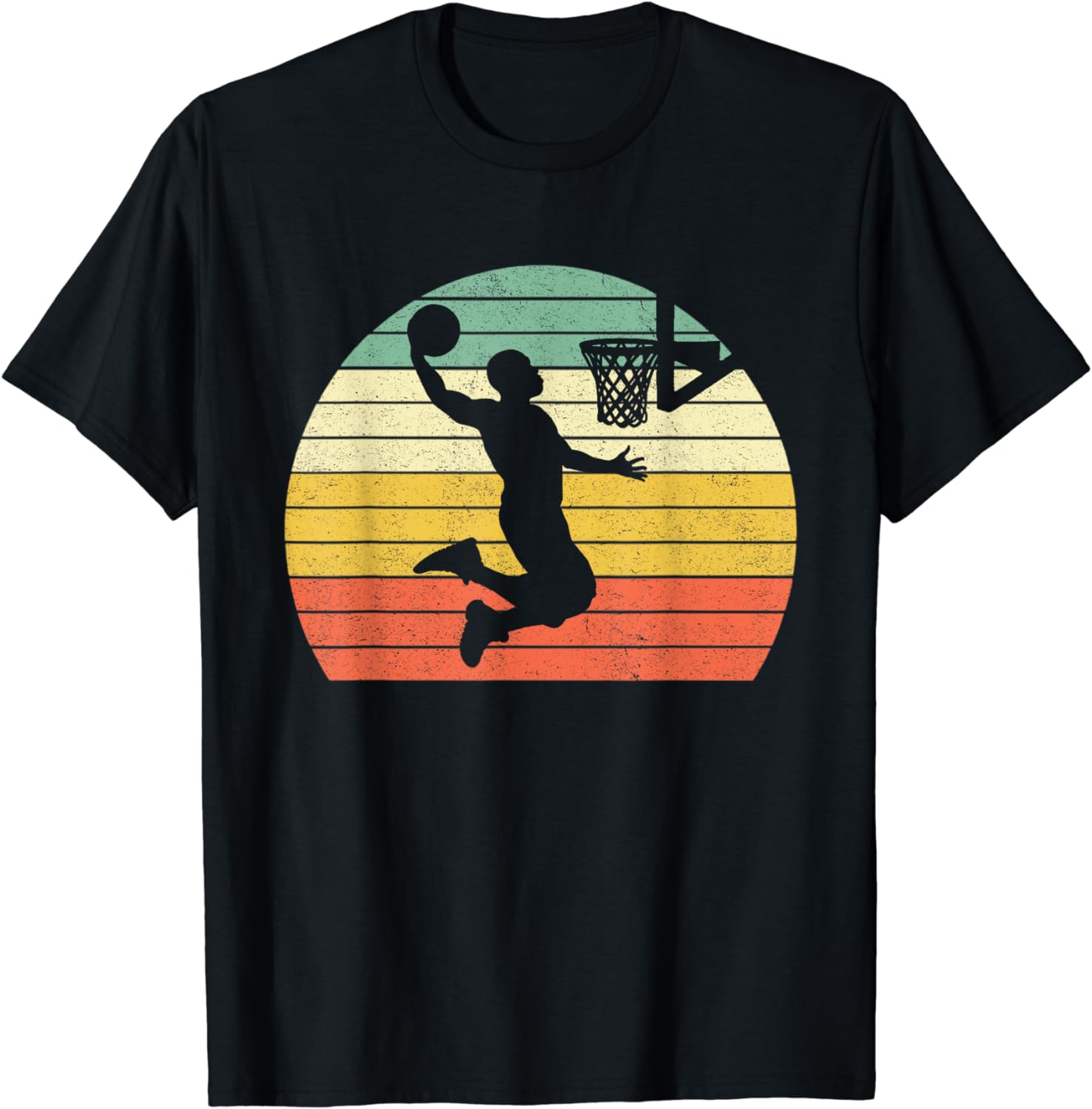 

Vintage Retro Basketball Dunk Shirt Sunset Colorful Men Boys T-Shirt Men Clothing Graphic T Shirts 4XL