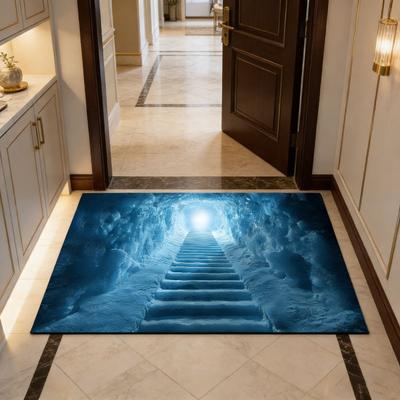 3D optische Täuschung Teppich Realistisches Loch Fußmatte Rutschfester Boden Eingangsteppich Bodenmatte für Haustür Küche Badezimmer Heimdekoration