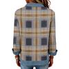 Felpa Casual da Donna Patchwork di Denim a Maniche Lunghe Svasate con Stampa