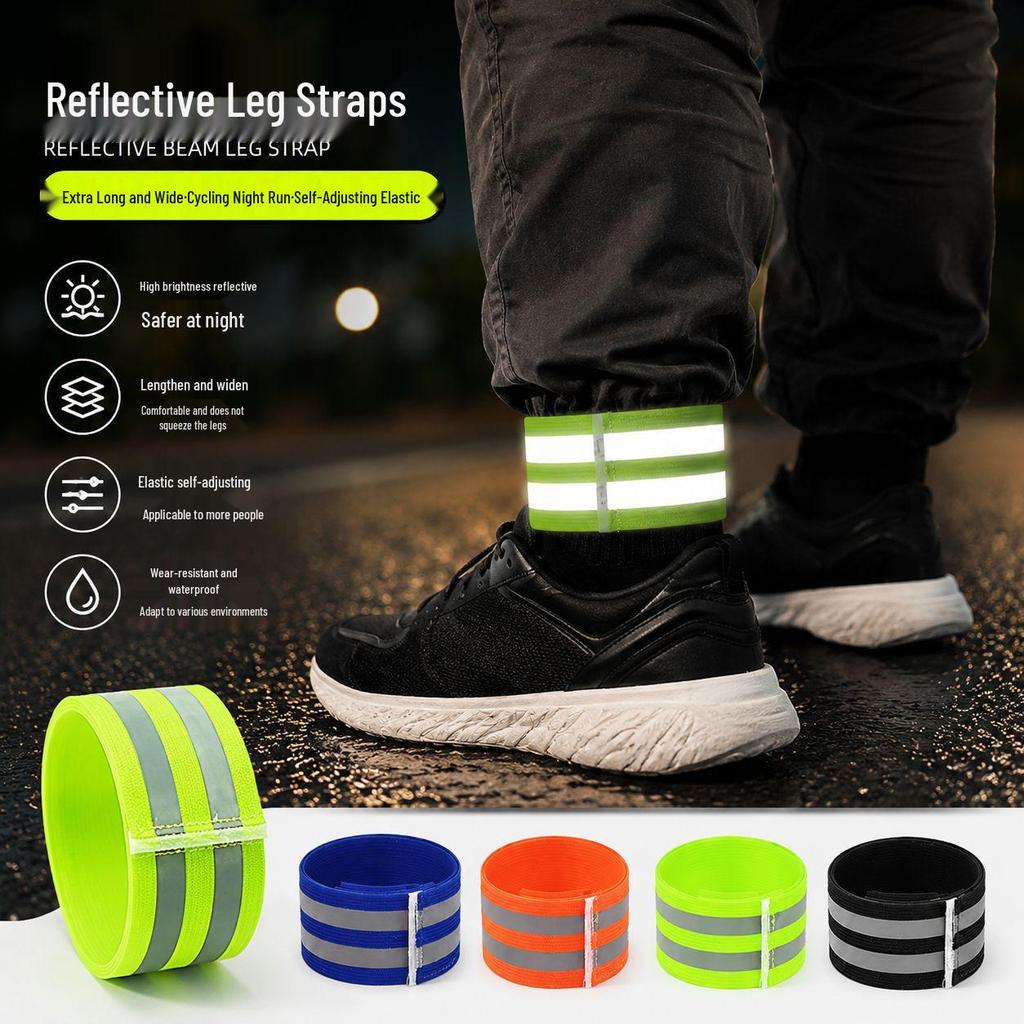Reflective Ankle Cuff Elastic Drawstring Safety Strap