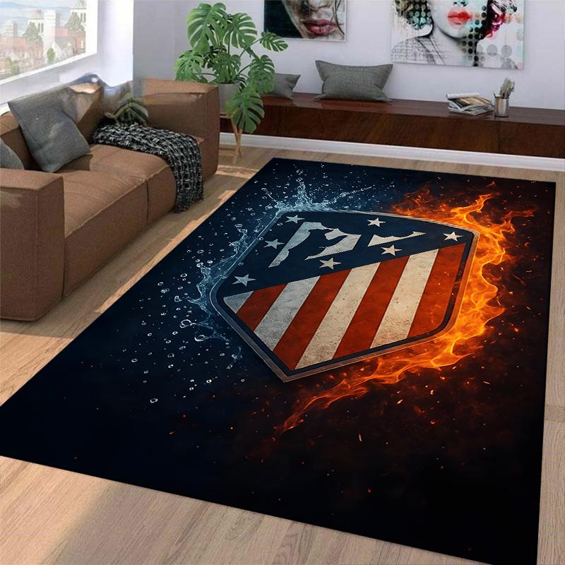 "Fiery Shield and Water Splash Pattern Carpet for Living Room Decor" Suitable for use as an anti-slip for living room bedroom sofas