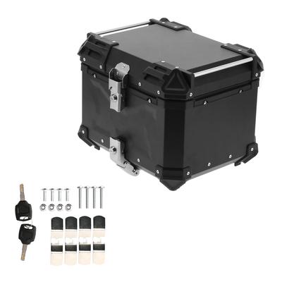 Universale Nero 45L Moto Adventure Alluminio Top Case Bauletto Posteriore Bagaglio