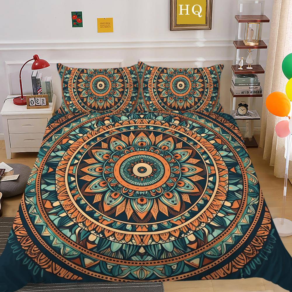 Cuverturi de pat cu mandala Decorare dormitor Seturi de pat la modă Cuverturi de pat din microfibră de dimensiuni complete Costume de pat pentru bărbați
