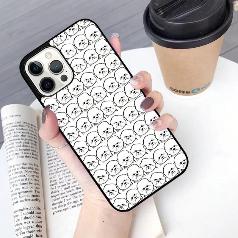 Cute Cartoon Bichon Frise Phone Case For iPhone 17 Air 14 15 16 16e 13 12 Max Cover For Apple 11 Pro Max Plus Coque