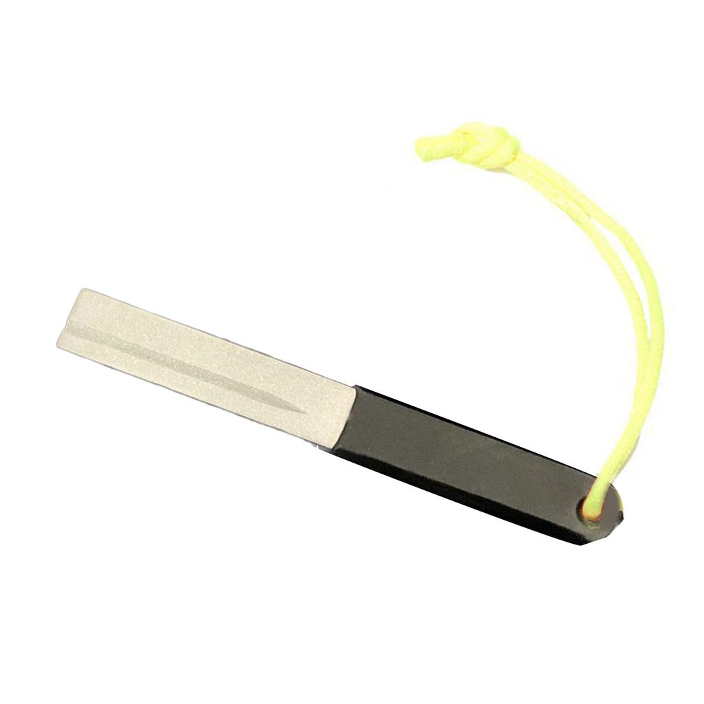 Fishing Hook Sharpening Stone Portable Grinding Tool Fine Medium Grit Fishing Hook Sharpener Diamond File with Keychain