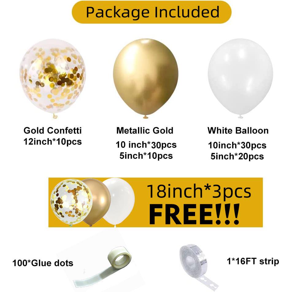 Black & Gold Balloon Arch Set for Party, Wedding, Birthday, or Graduation Décor