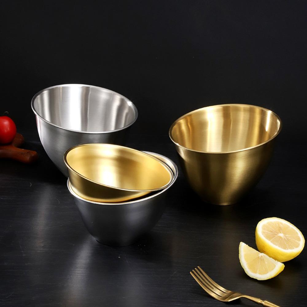 3Pcs Korean Style Salad Bowl Stainless Steel Soup Serving Basin Meal Prep Bowl  Snack