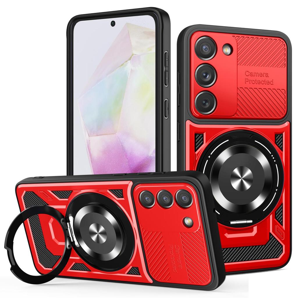 Slide Camera Armor Protection Case For Samsung A56 A36 A26 A16 A55 A35 A25 A15 A17 360° Rotating Magnetic Ring Stand Phone Cover