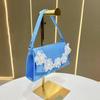 Floral Handbag, Fashionable Crossbody Bag, Pearl Clutch Bag, Simple Banquet and Dinner Bag