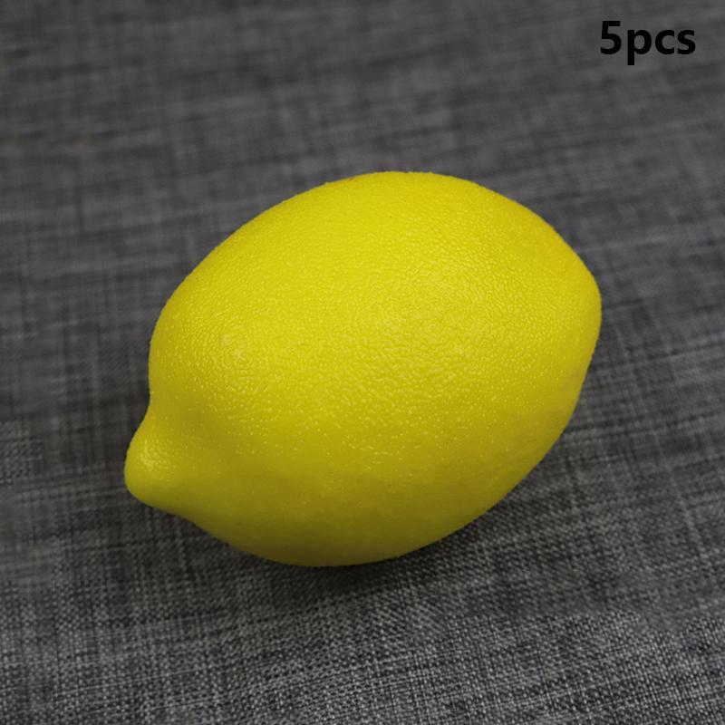 5Pcs Yellow/Green Artificial Fake Lemons Realistic Faux Fruits Photography Props For Home Kitchen Table Decoration