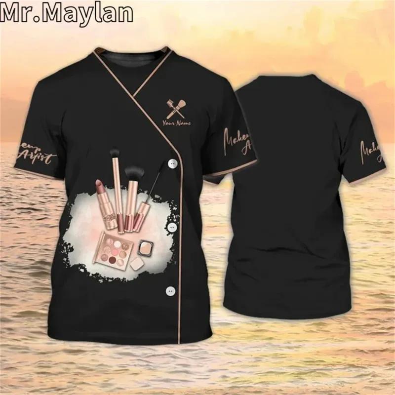 T-shirt personnalisé 3D Brow Specialis pour sourcils, chemises personnalisées pour sourcils, cils, vêtements, cadeau pour femmes, maquillage, t-shirt unisexe de rue