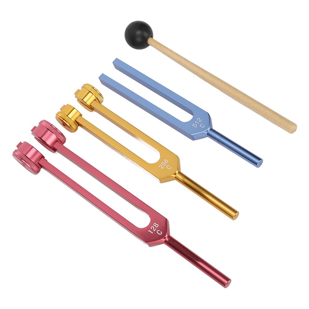 Tuning Forks Set for Healing with Mallet 3 Color Weighted Sound Therapy Medical Tuning Fork with Mallet