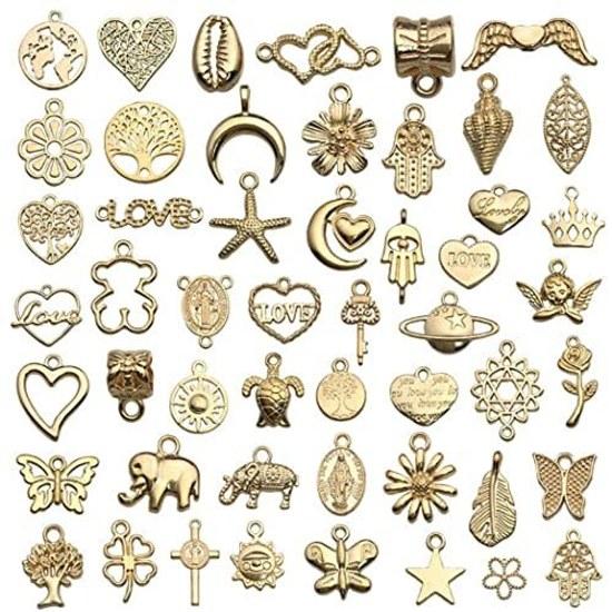 HappyHome Charm Parts Pendant Top Accessory 100 Pieces KC Gold DIY Handmade Accessories