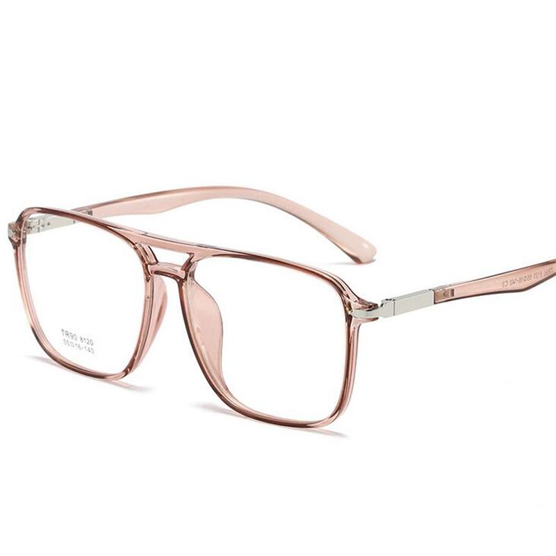 

Double Beam Big Frame Square Nearsighted Glasses Women Men TR90 Short-sight Eyeglasses Prescription 0 -0.5 -0.75 -1.0 To -6.0 0
