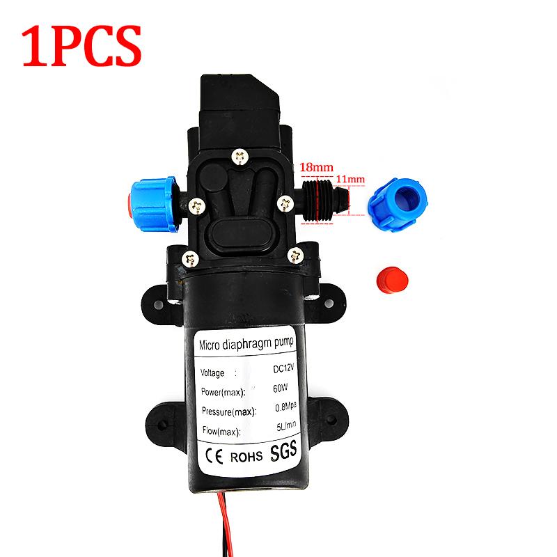DC 12V 60W 120PSI 3-5L/MIN Agricultural Electric Pump Small High Pressure Diaphragm Water Sprayer Car Wash Pumping Experiment