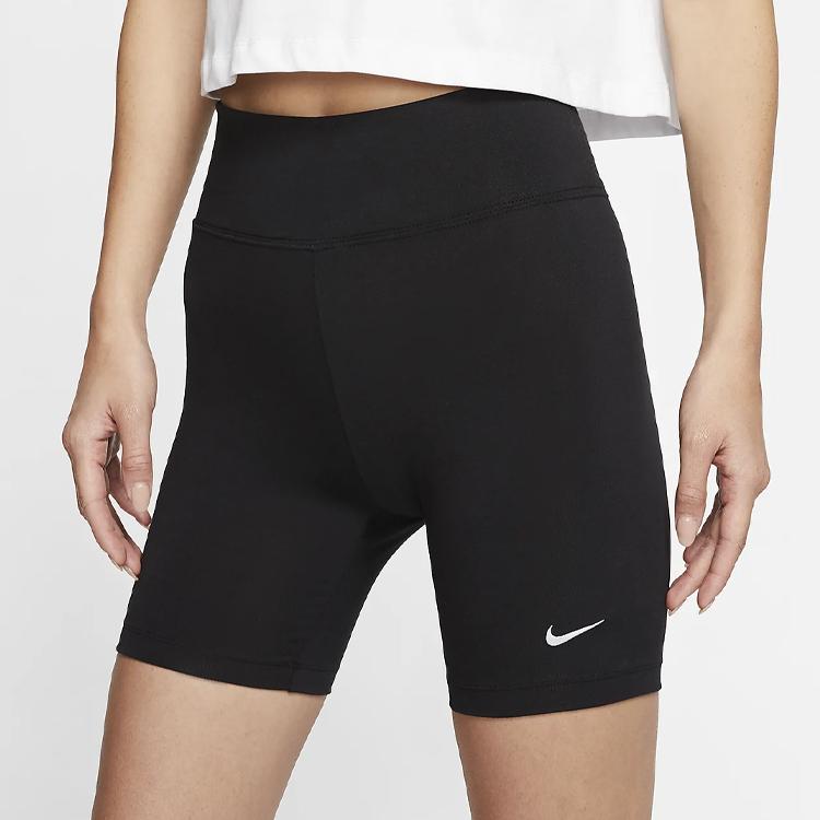 Nike Leg-A-See Small Swoosh Embroidered Sports Yoga Cycling Fitness Tight Shorts Women Shorts Black CJ2662-010