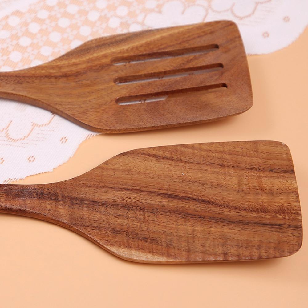 Solid Wood Cooking Spatula Non Stick Pan Stir Fry Spatula Long-handled Shovels  Fried Egg
