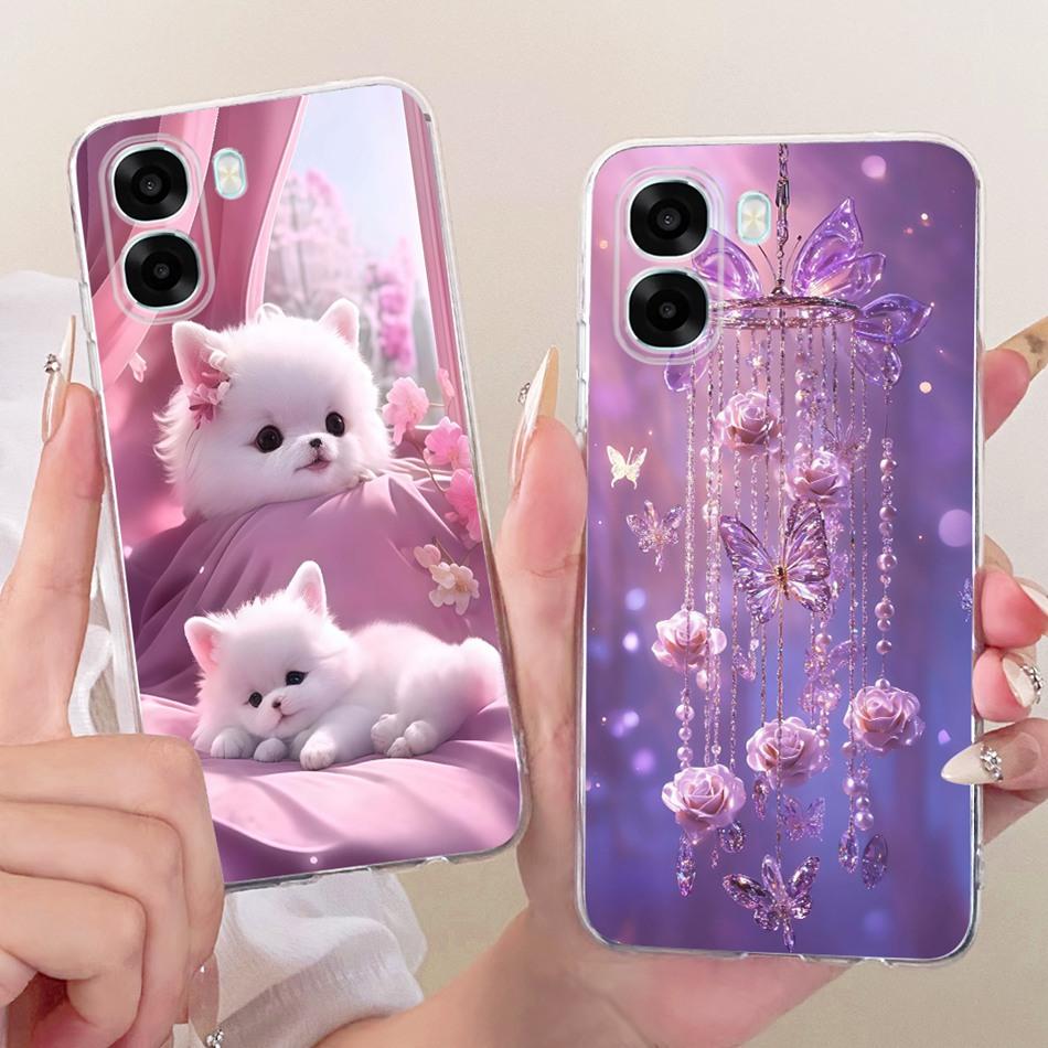 For OPPO A6X A6 A6T Pro 4G 5G Cute Flower Butterfly Cat Painted Case For Oppo A6 A6x A6T Pro 4G Soft Silicone TPU Phone Cases