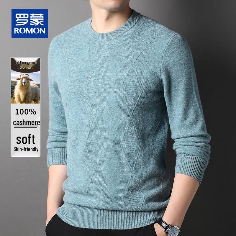 ROMON Men's 100% Pure Cashmere Pullover Sweater