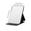 Portable folding cosmetic mirror, handheld desktop stand, travel size for men, dorm, office Black
