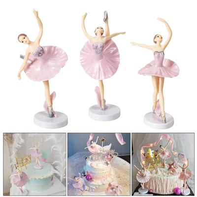 3 Buc Topper Tort Balerină Bețișoare Tort Figurină Petrecere Picnic Zi de Naștere