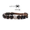 12 Zodiac Natural Stone Obsidian Hand-Woven Bracelets Cancer  Pisces Men's Bracelets Couples Friendship Jewelry Pulseras Hombre