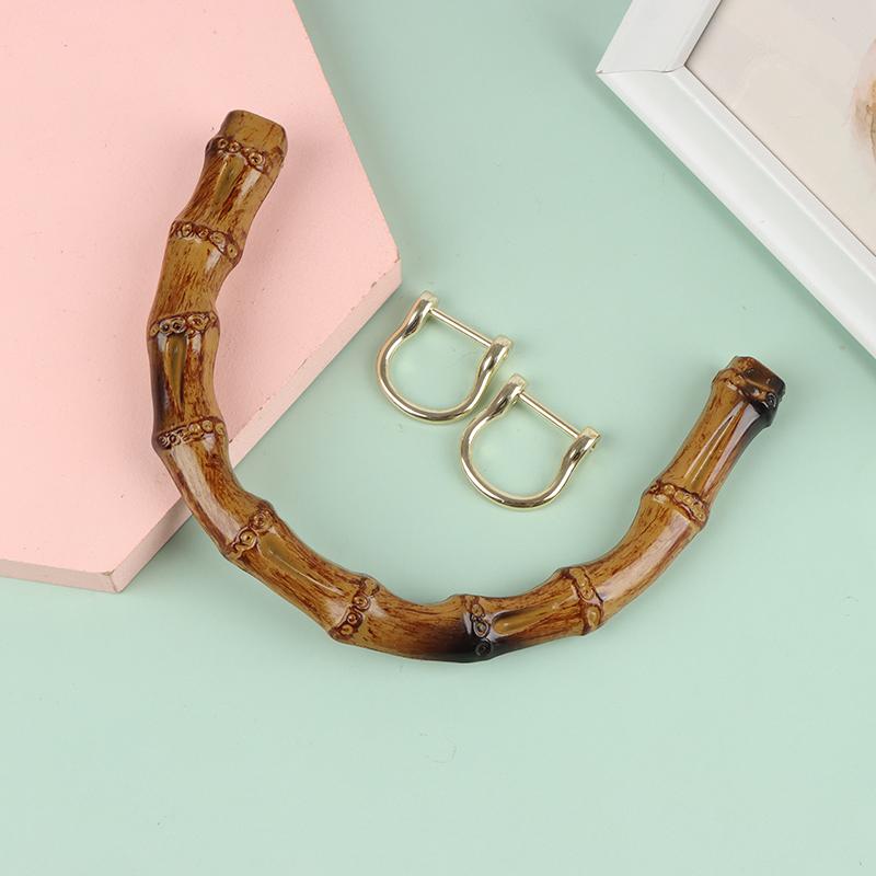 Manici per Borsa a Forma di U Imitazione Bambù 1/2 Pezzi Manico per Borsa da Donna Fai-da-te Borsa Fatta a Mano con Fibbia a Collegamento Parte di Accessori per Borse