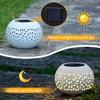 Solar Table Lanterns Outdoor Waterproof - LED Lamp White Metal Table Lights -Solar Powered Decorative Lantern for Desk Patio