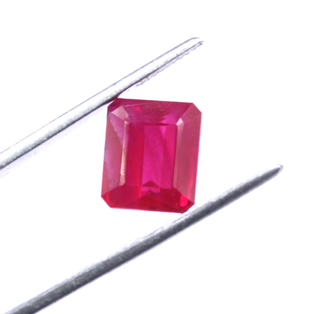 7.40 Carat High-class Quality Emerald Shape Red Ruby Certified Burma Gemstone SN500