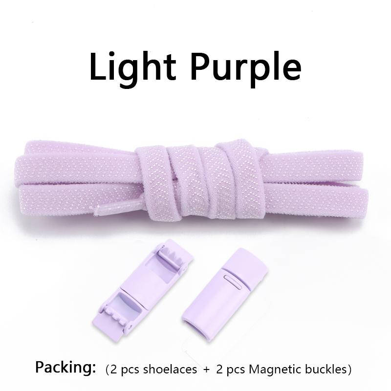 

Шнурки без завязывания Магнитные шнурки Зажим Без завязывания Шнурки Плоские Эластичные шнурки для кроссовок Резиновые шнурки Эластичные шнурки светло-фиолетовый