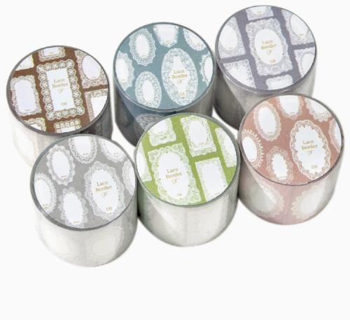 6pcs/1lot Decorative Adhesive tapes Lace Weaving Words Scrapbooking DIY Paper Scrapbooking Stickers
