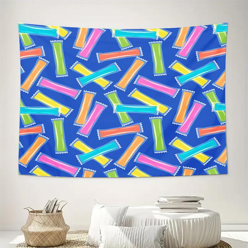 Colorful Candy Wall Tapestry Aesthetic Room Decor Sweet Treats Backdrop Dorm Decor Vintage Wall Hanging Home Party Decoration