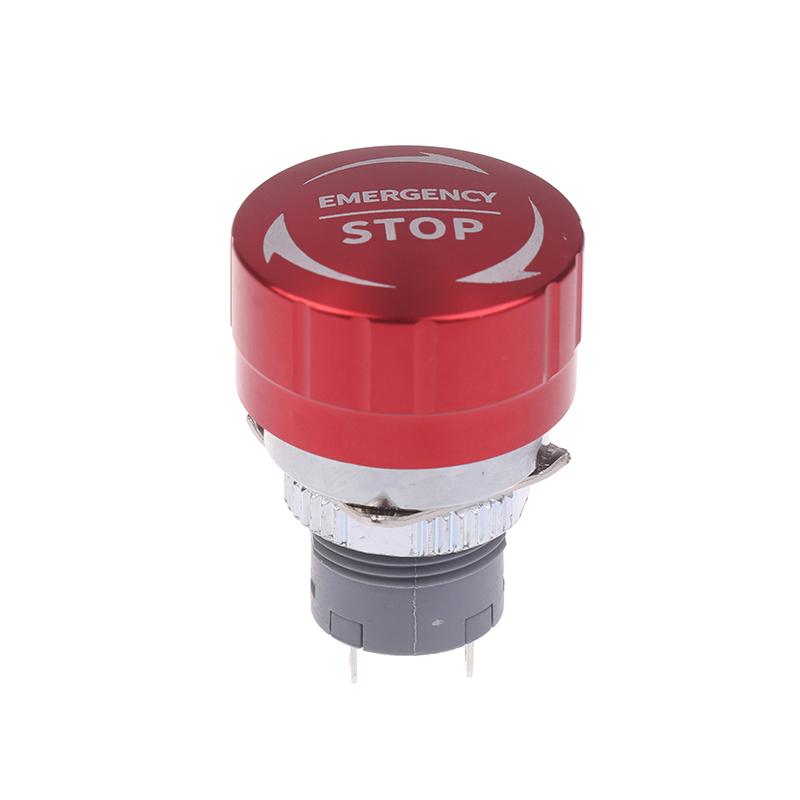 16/19/22Mm 1No1Nc Metal Emergency Stop Buttons Switch Self-Locking Ultra Short Style Waterproof Power Emergency Stop Switch