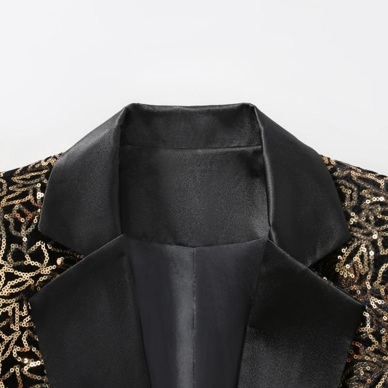 New Men's Sequin Blazer Dinner Dance Wedding Suit Pattern Sequin Performance Dress