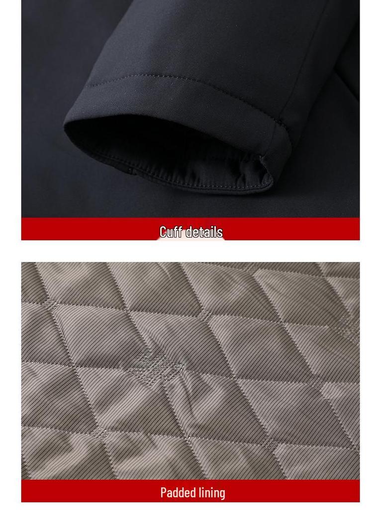 Men's Autumn & Winter Thickened Cotton Jacket for Middle-Aged & Elderly - Lapel Casual Dad Coat