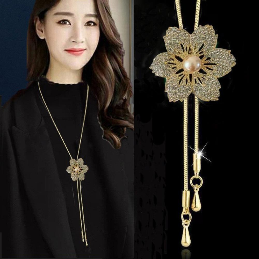 Sweater Chain Long Necklace Light Luxury High Sense Versatile Fringed Jewelry Accessories Pendant