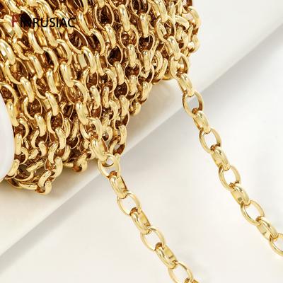 18K Gold Plated Brass Oval Chain for Jewelry Making,7*10mm Large Heavy Chunky Chain For DIY Necklace Bracelet Making Findings
