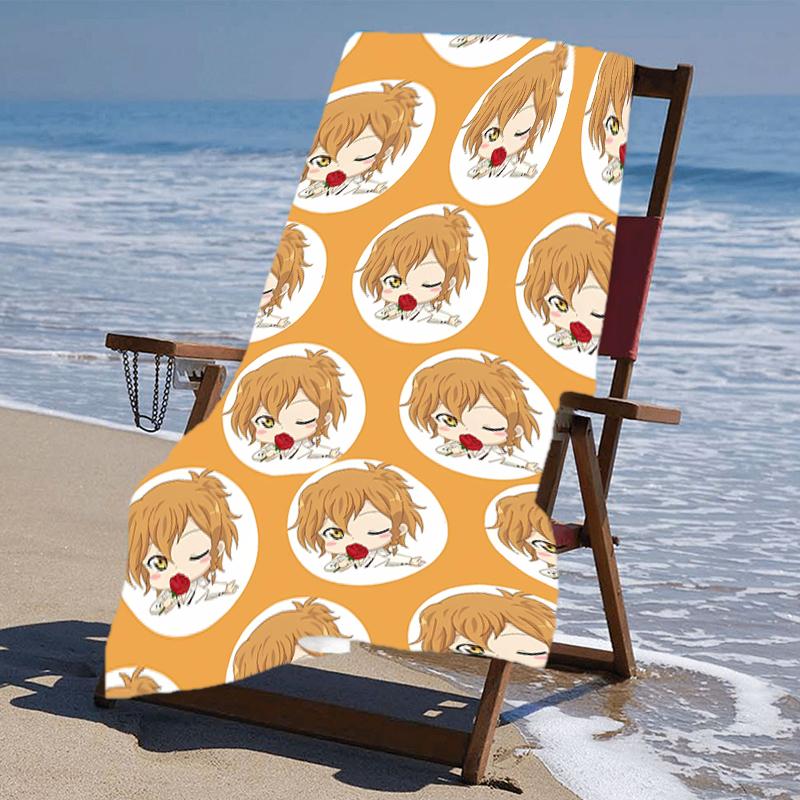 proof beach towel with a Tenma Tsukasa1 pattern - soft,absorbent,quick-drying,machine washable - perfect for swimming,camping,bathing
