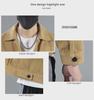 Men's Black Denim Jacket - Casual Workwear for Spring & Autumn
