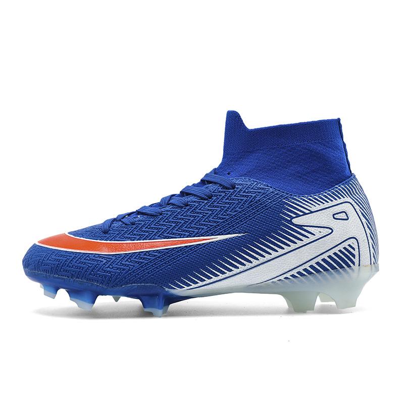 High-Top Football Shoes Tf Broken Nails Artificial Turf Ag Nails Leather Feet Boys And Girls Children And Adolescents Students Training Shoes