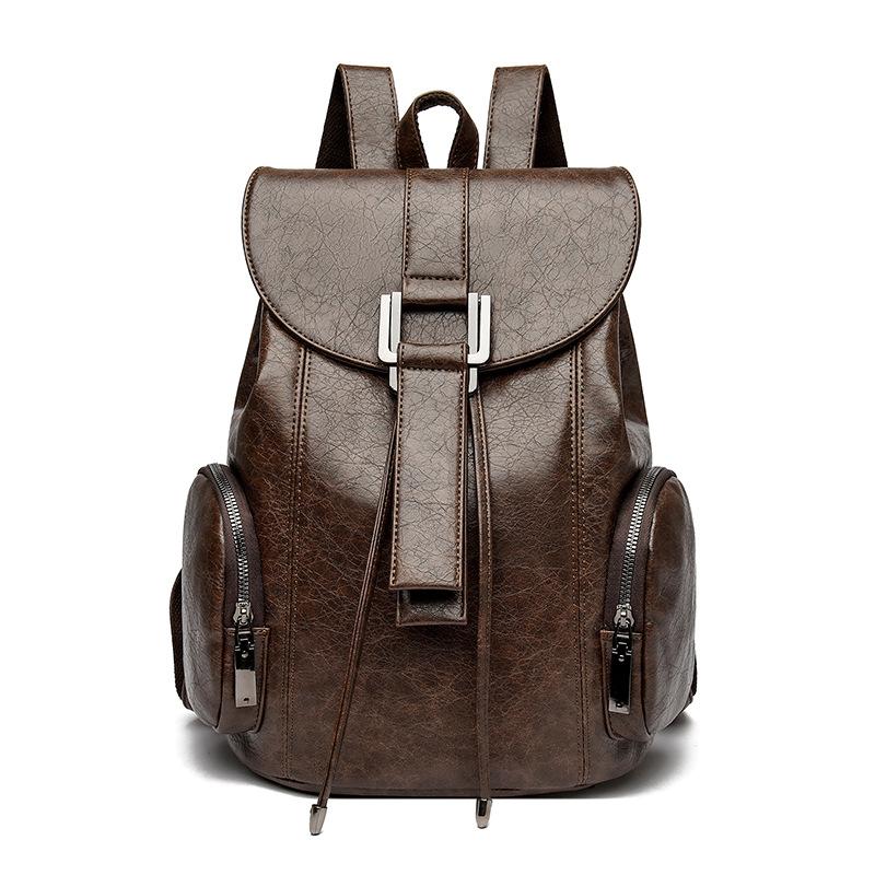 

New Drawstring Backpack, European and American Retro Fashion Women s Bag, Large Capacity Multifunctional Versatile Commuting Backpack коричневий