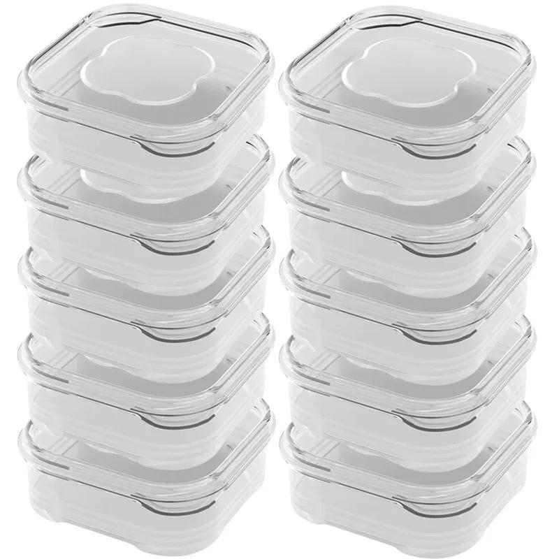 1/10PC Small Food Preservation Boxes Refrigerator Frozen Meat Vegetable Fresh-Keeping Box Transparent Kitchen Sealed Storage Box