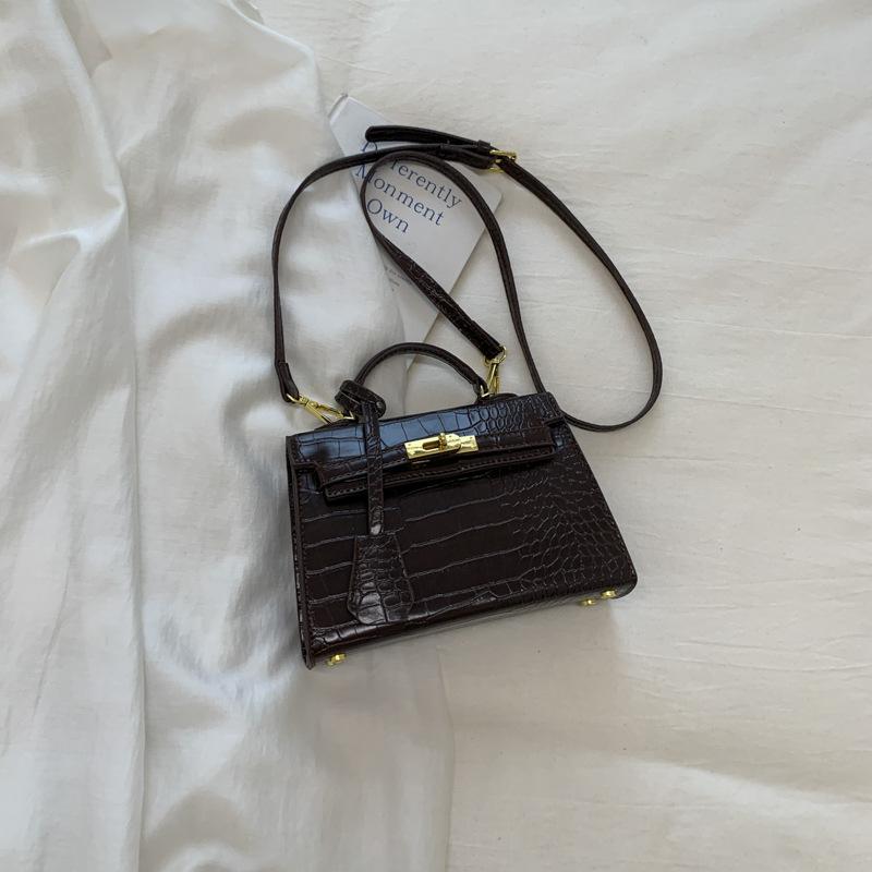 Korean version of fashionable niche stone pattern bag 2025 autumn new texture handbag retro fashion messenger bag bag