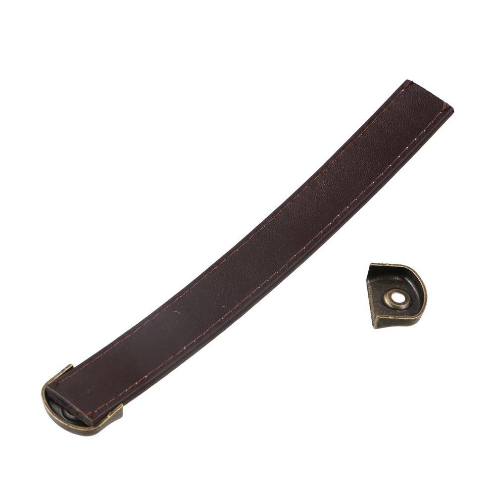 Vintage With Screws Leather Handle Zinc Alloy Soft Door Knobs 96/128/160mm Square Drawer Handle Cabinet