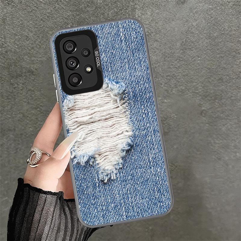 Retro Denim Pattern Soft Phone Case for Samsung A17 A16 A15 A14 A13 A57 A56 A55 A54 A53 A37 A36 A35 A34 A33 A26 A25 A24 A23 A52