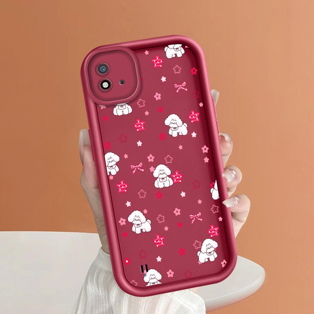 Soft Silicone Square Ladder Printing Pattern Phone Casing Full Cover Camera Shockproof Protection Rubber Case for OPPO Realme