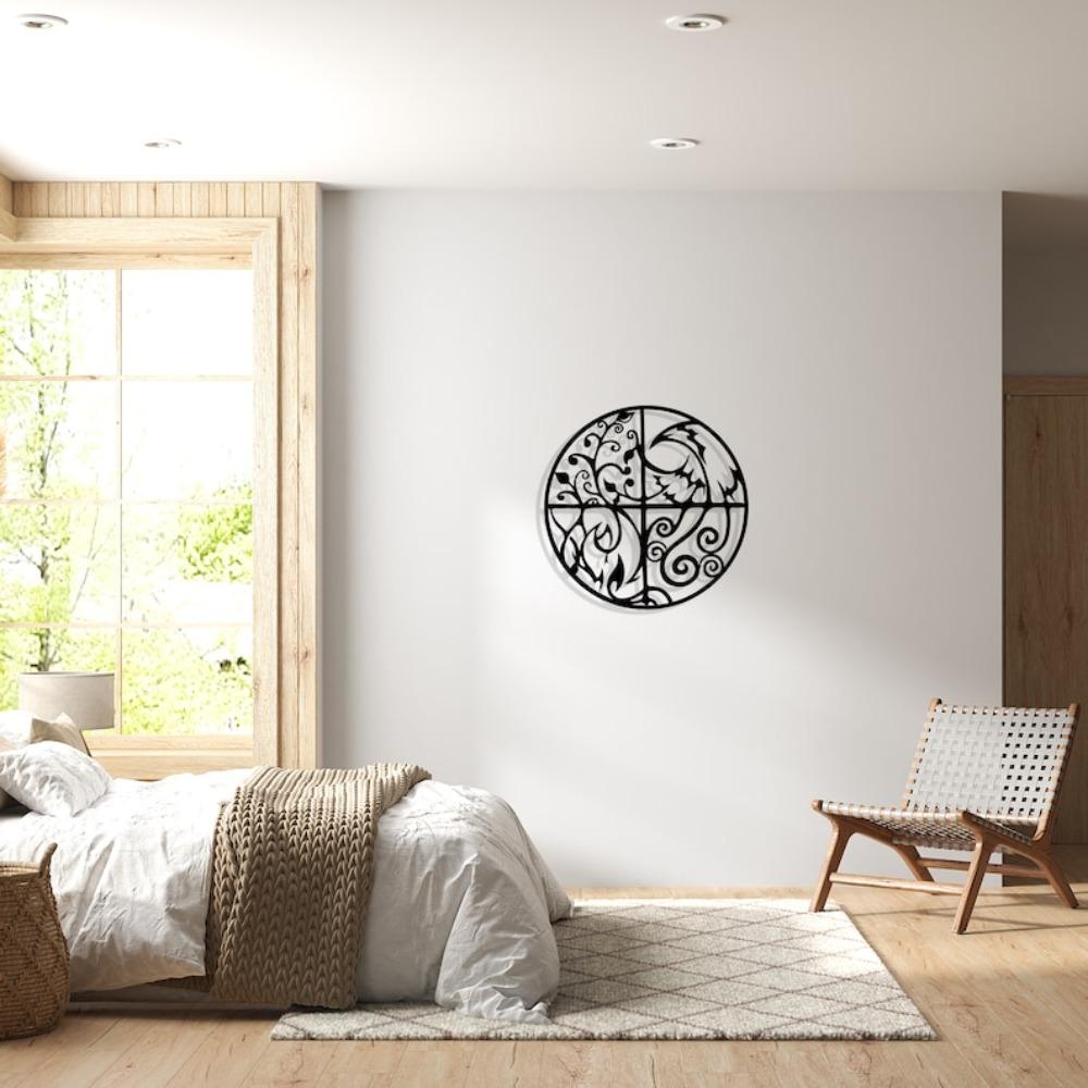 Avatar Inspired Metal Wall Art Four Elements Air Fire Water Earth Yoga Decor Home Gift