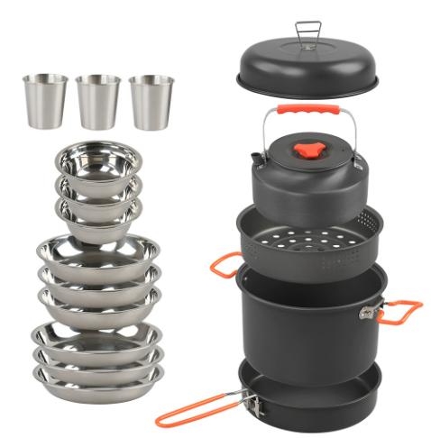 Oem Outdoor Water Kettle Camping And Picnic Equipment Complete Set Of Pots Portable Butane Stove For Outdoor Tea Brewing Pot